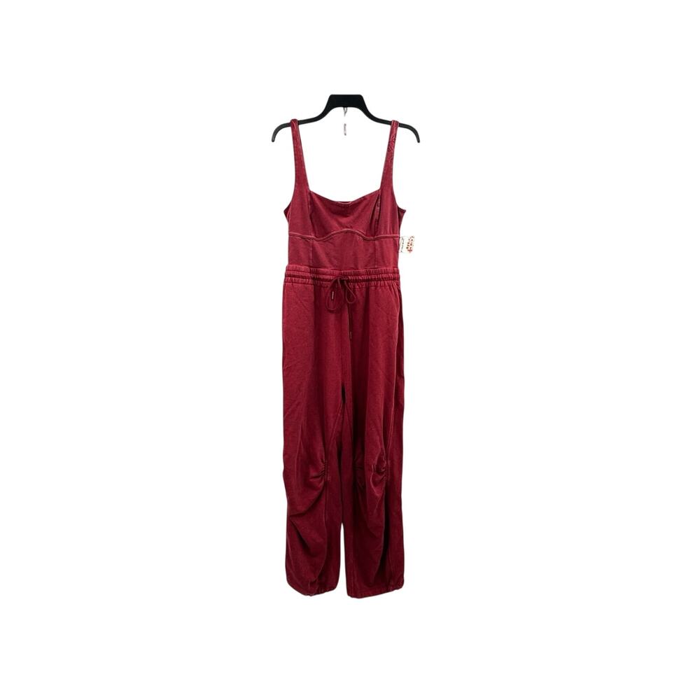 NWT Free People Inbound Jumpsuit Romper Red Crimson Size Large